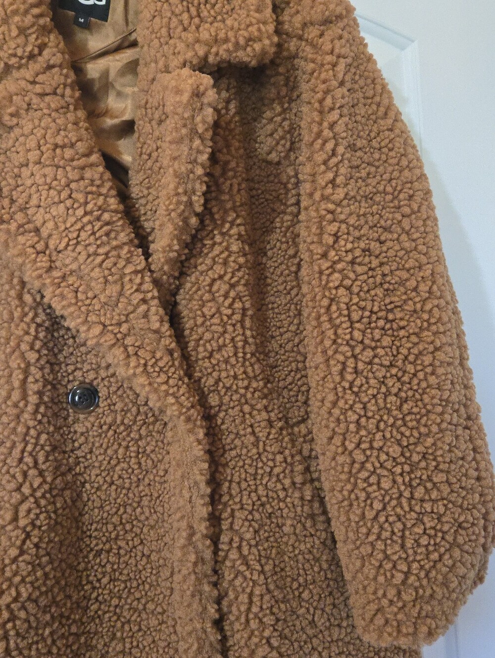 UGG Brown Gertrude Long Teddy Coat, SIZE M - Picture 8 of 16